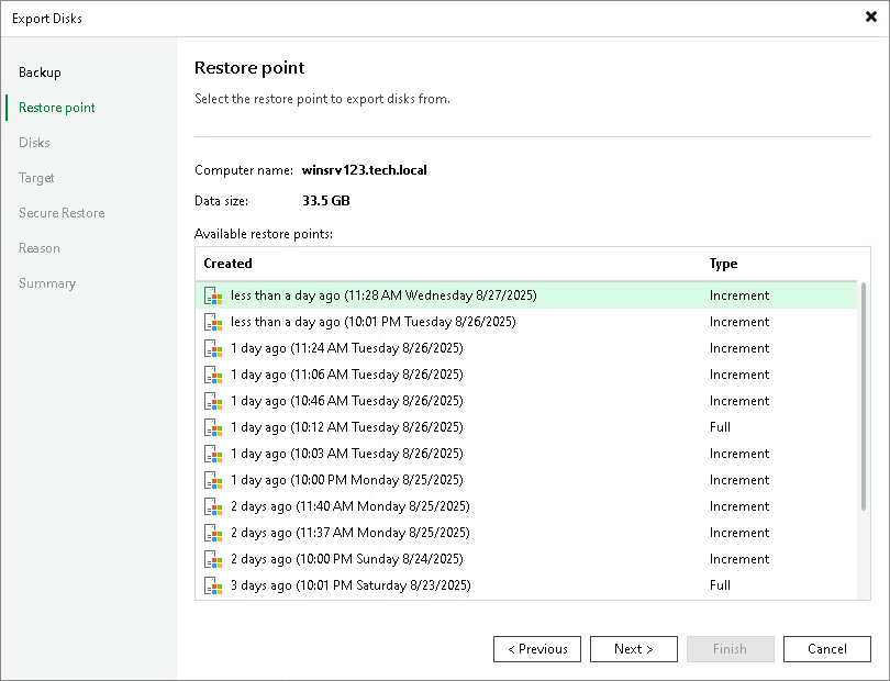 Step 3. Select Restore Point