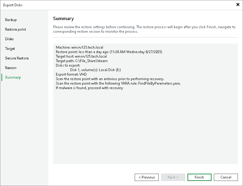 Step 8. Complete Restore Process