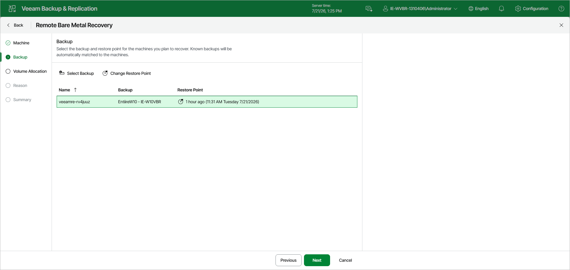 Step 3. Select Backup and Restore Point