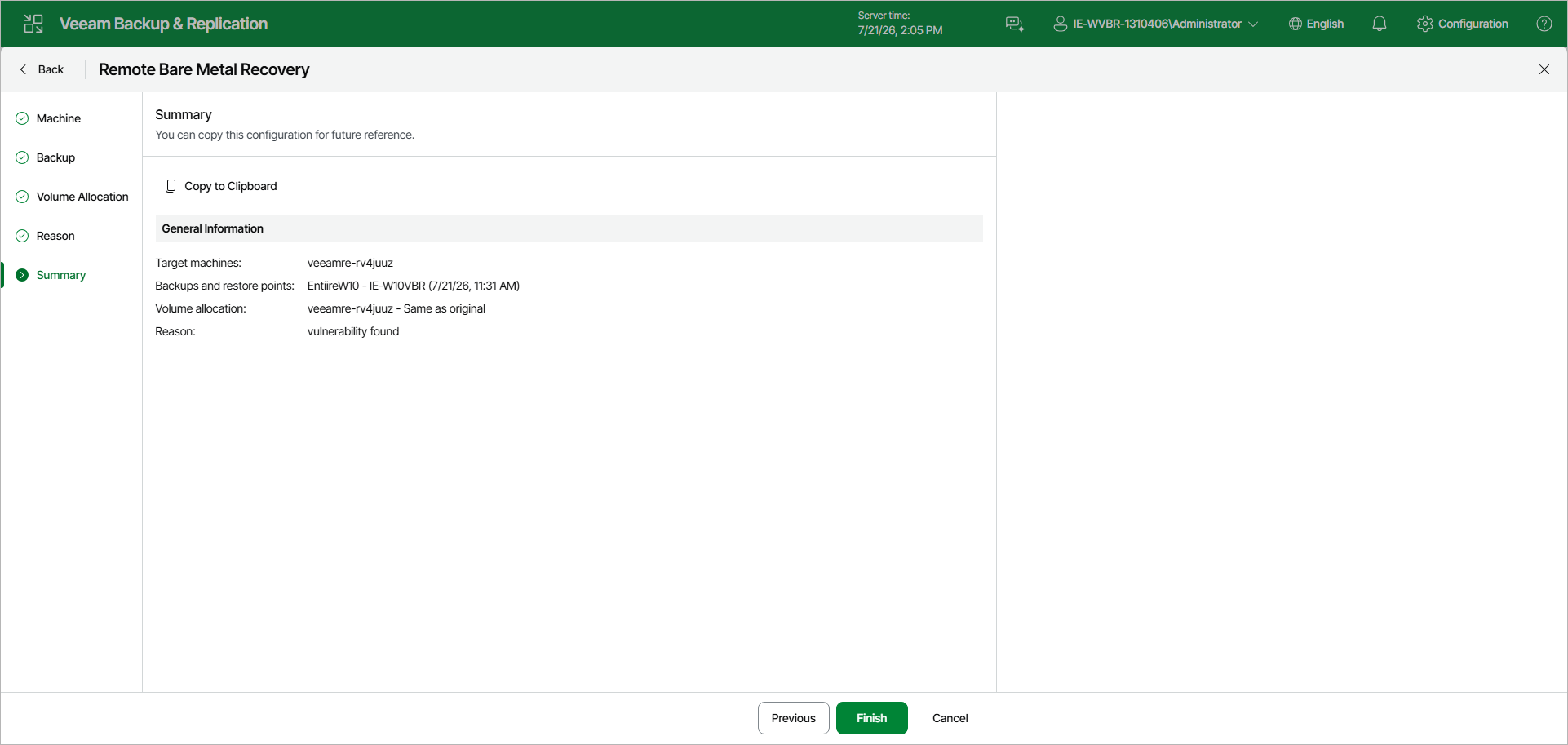Step 6. Complete Restore Process