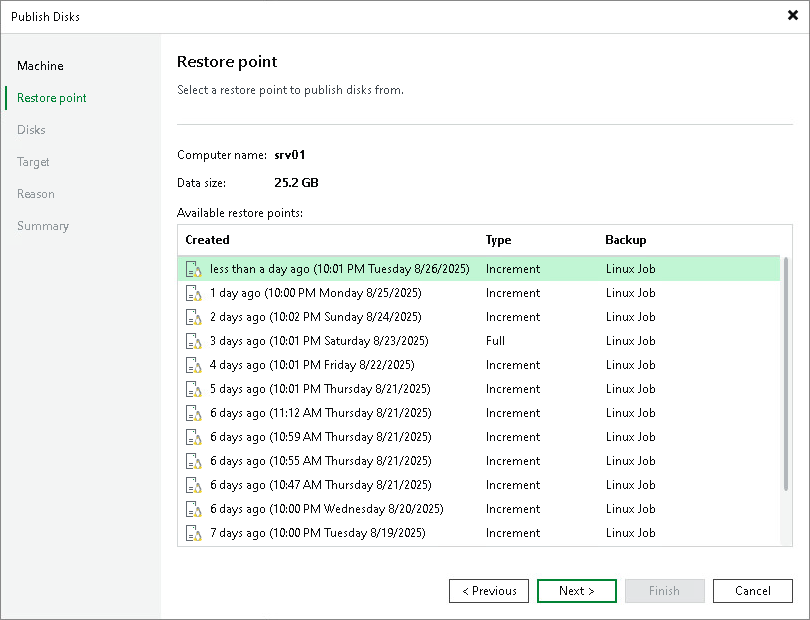 Step 3. Select Restore Point