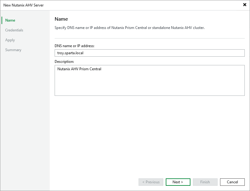 Step 2. Specify Server Domain Name or Address