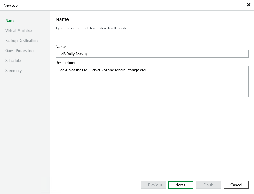 Step 2. Specify Job Name and Description