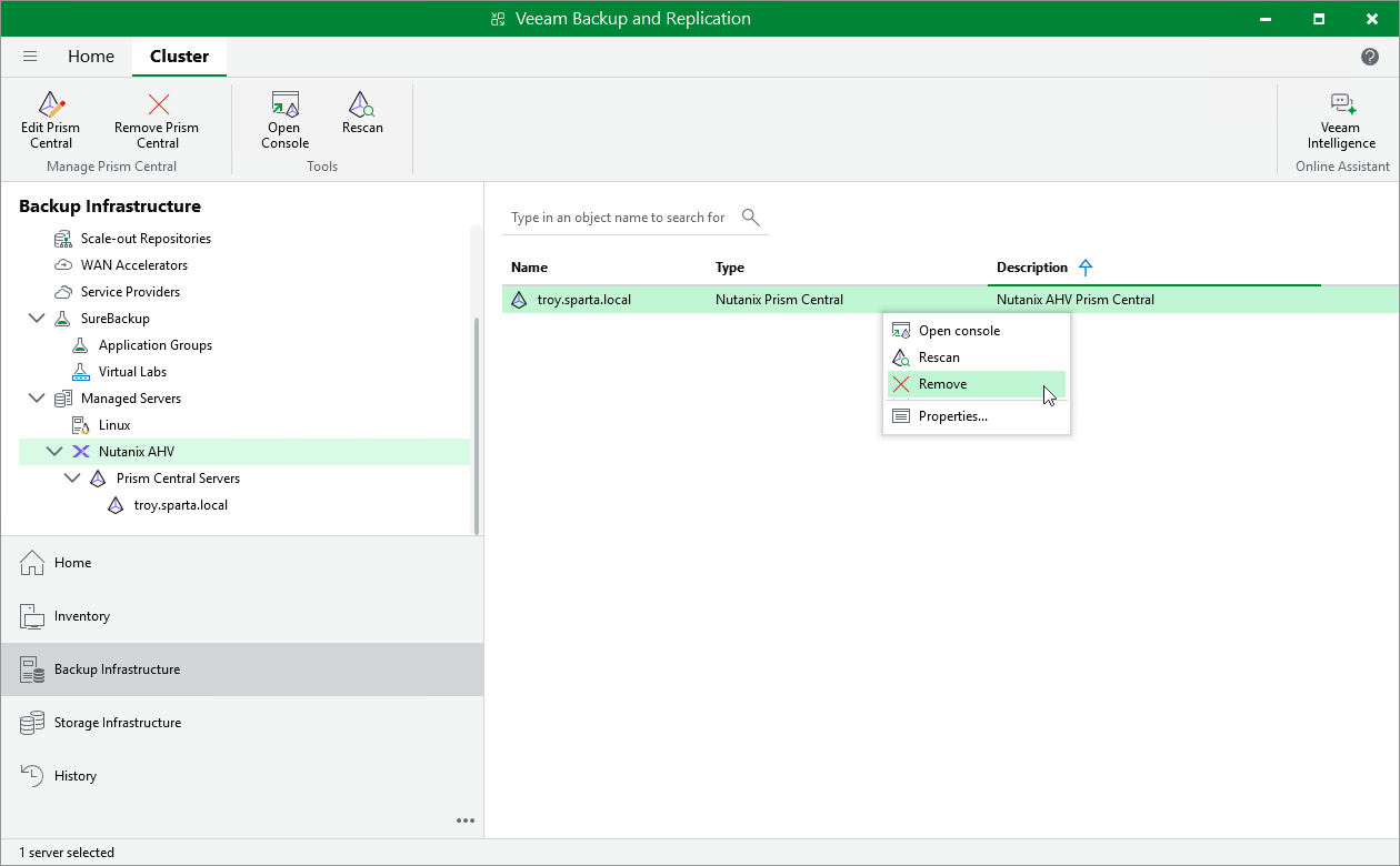Removing Nutanix AHV Cluster