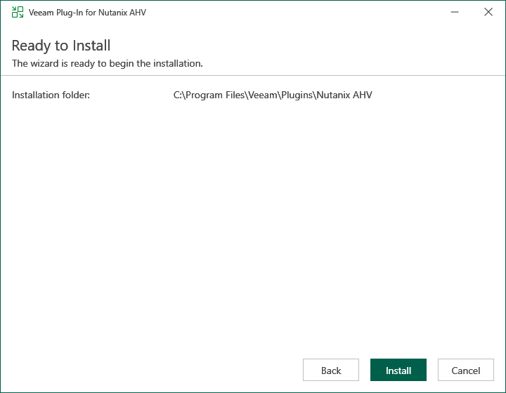 Installing Veeam Plug-In for Nutanix AHV Manually