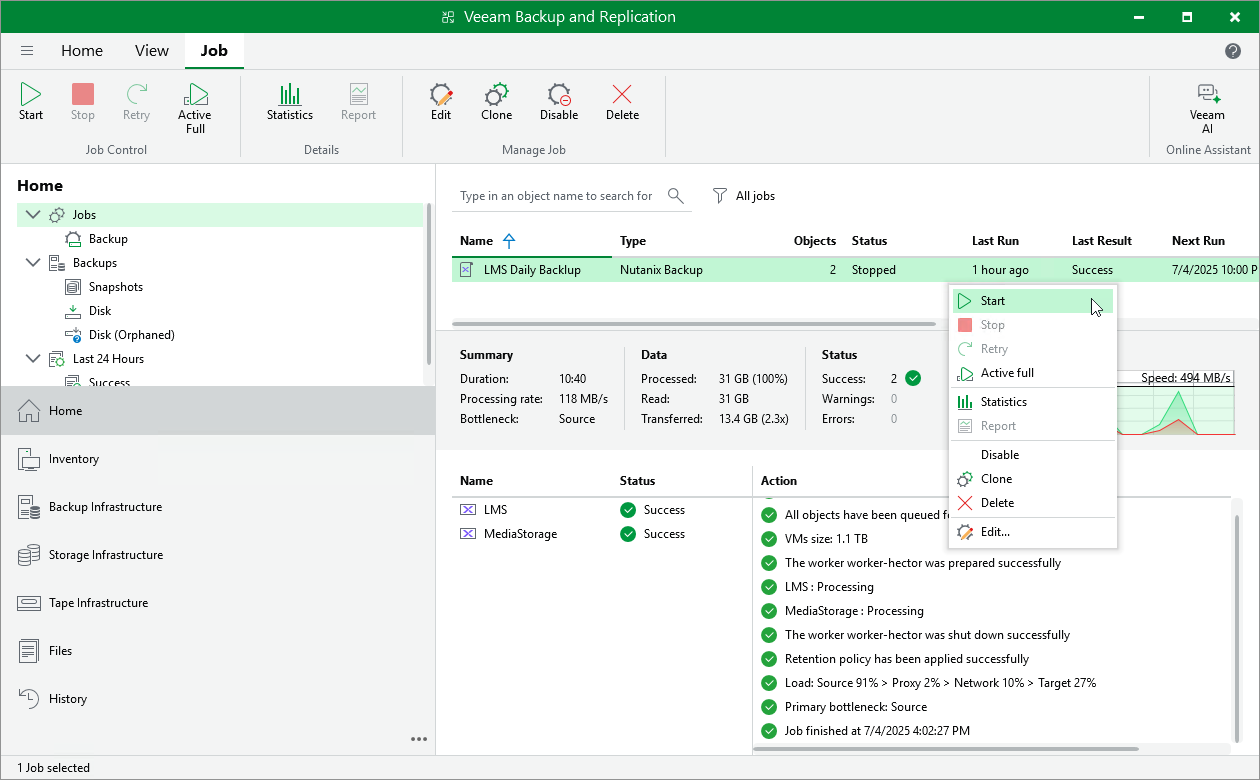 Starting and Stopping Jobs