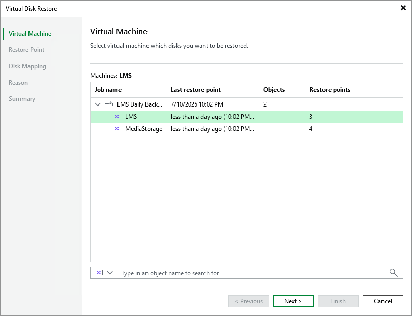Step 2. Select Virtual Machine