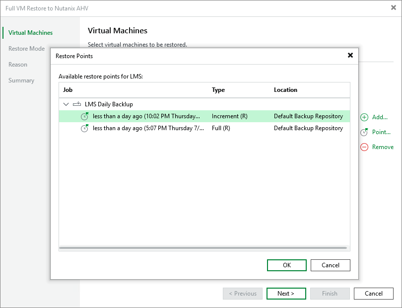 Step 2. Select Restore Point