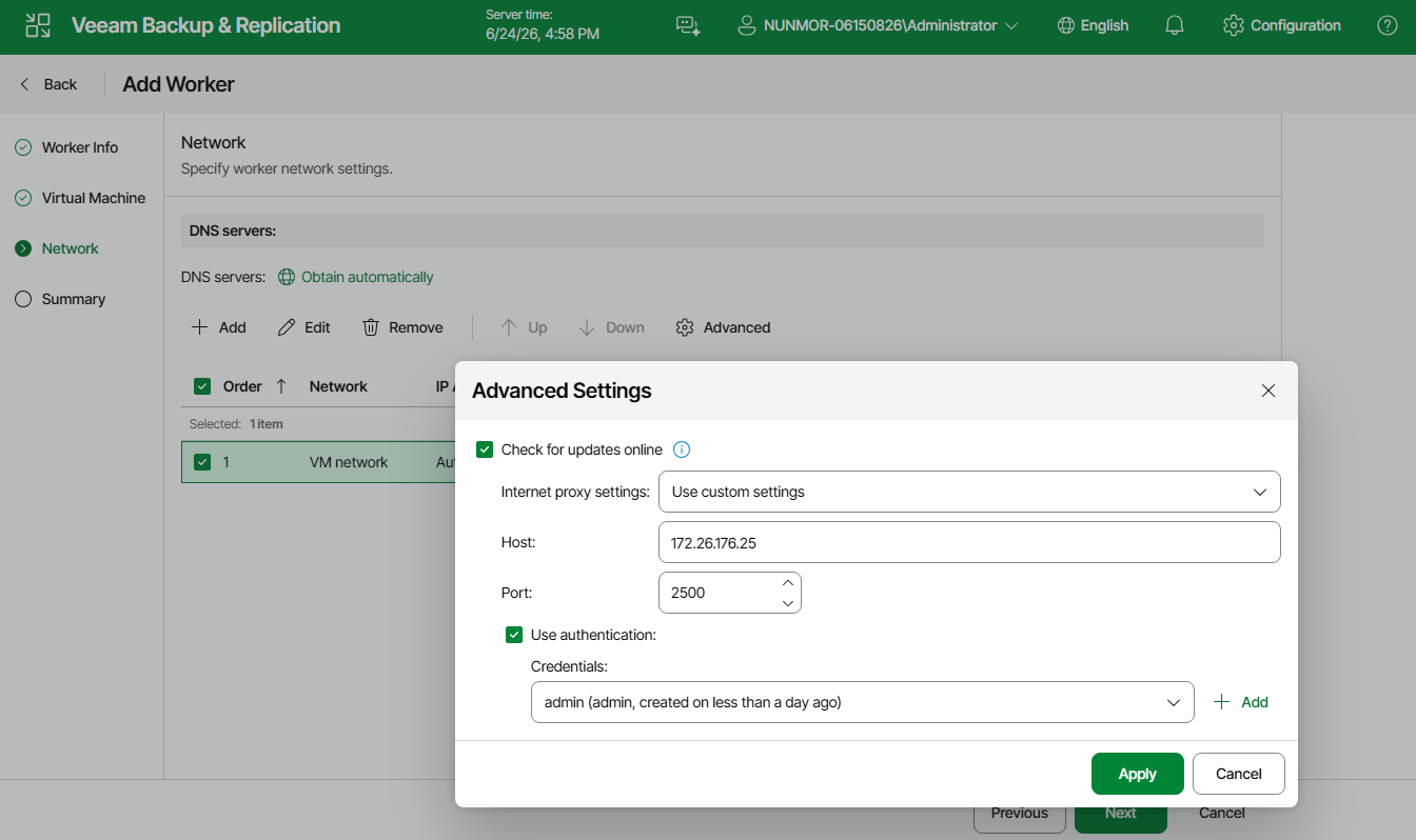 Launch Add Worker Wizard