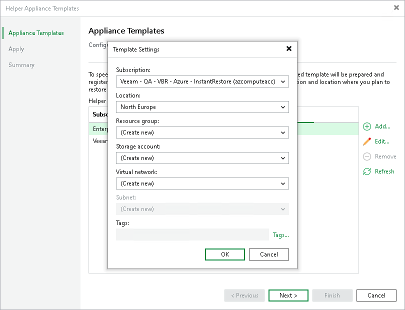 Adding Helper Appliance Template