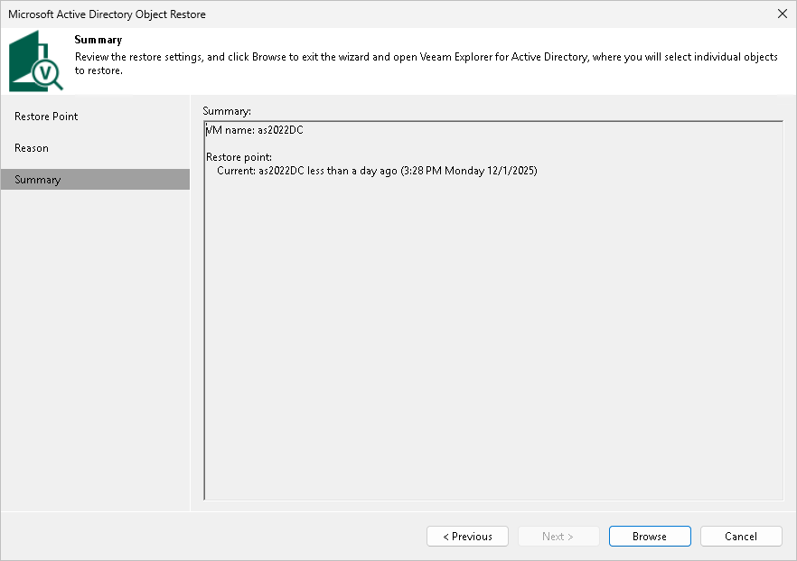 Step 6. Open Veeam Explorer