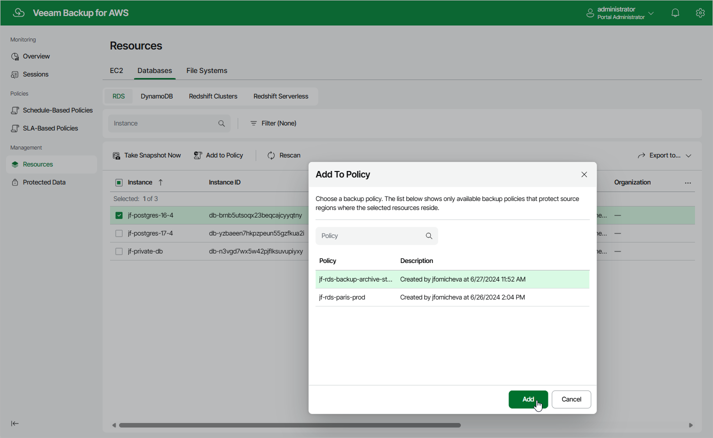 Adding Resources to Policy