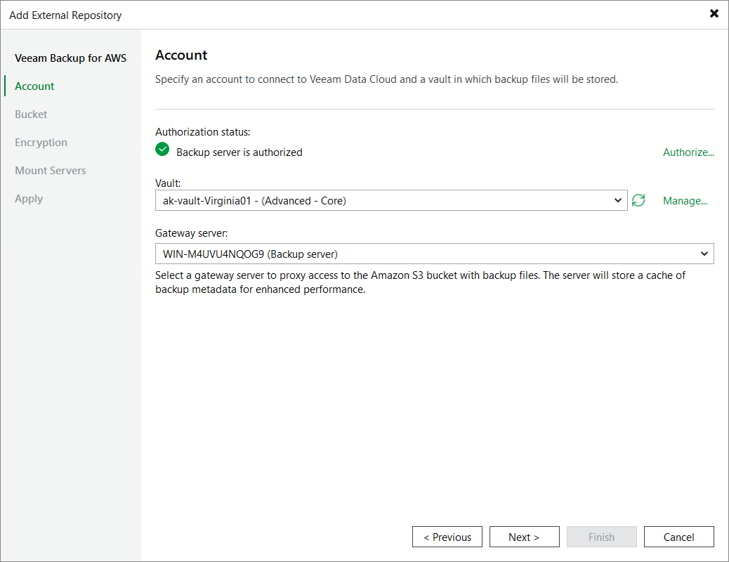 Step 3. Choose Storage Vault