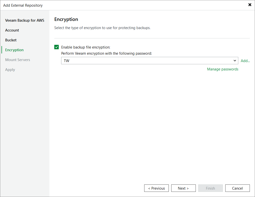 Adding Storage Vaults Using Console Step 5. Enable Data Encryption