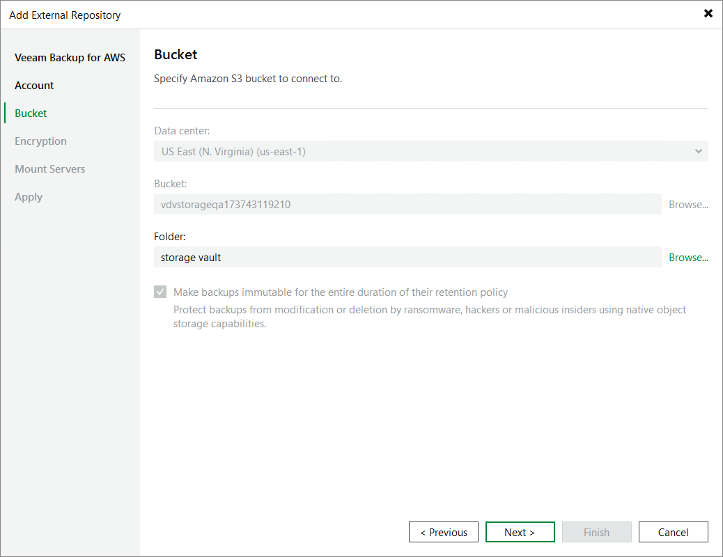 Adding Storage Vaults Using Console Step 4. Choose Target Folder