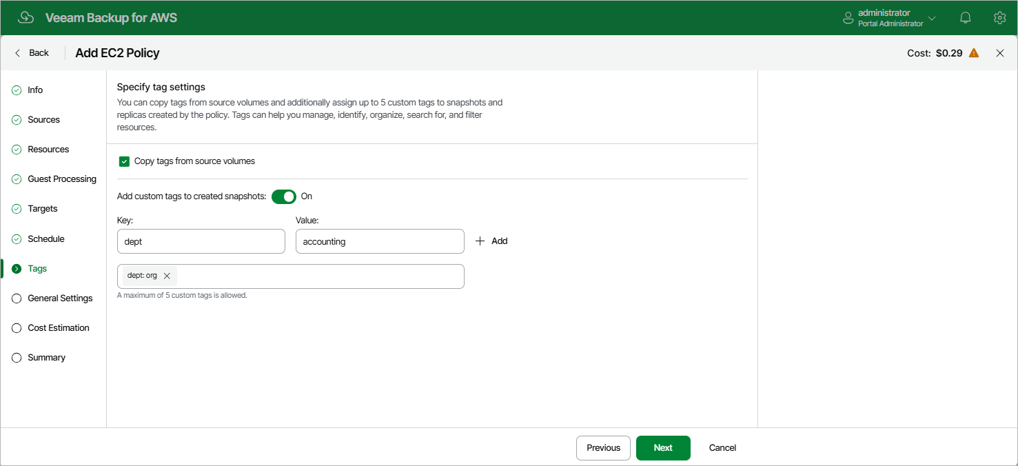 Creating EC2 Backup Policy