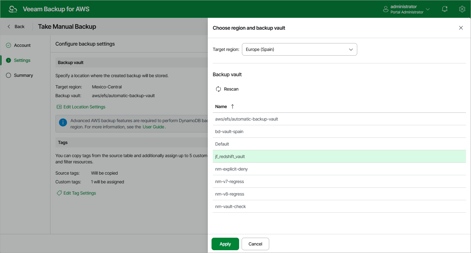 Creating DynamoDB Backup Manually