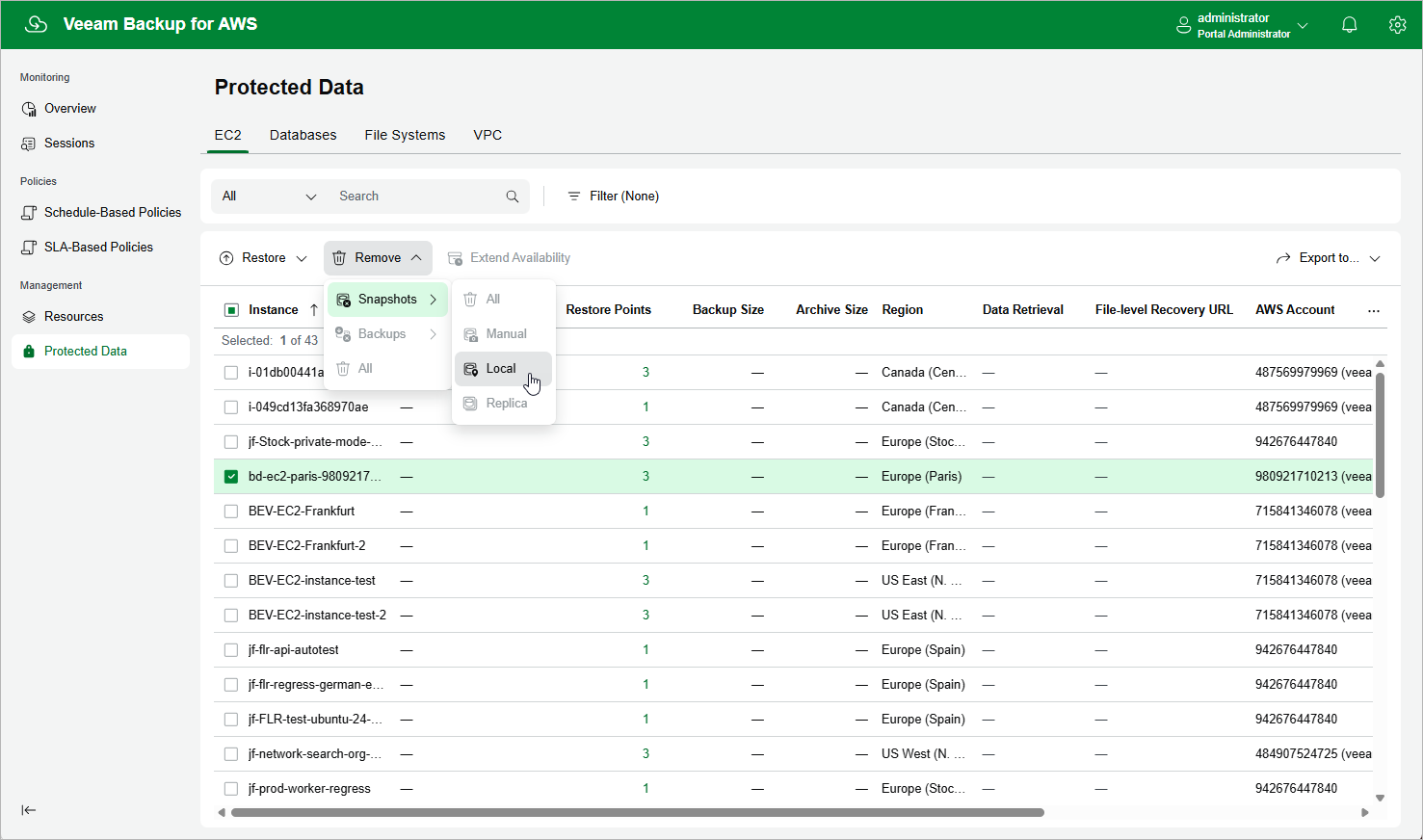 Removing EC2 Backups and Snapshots