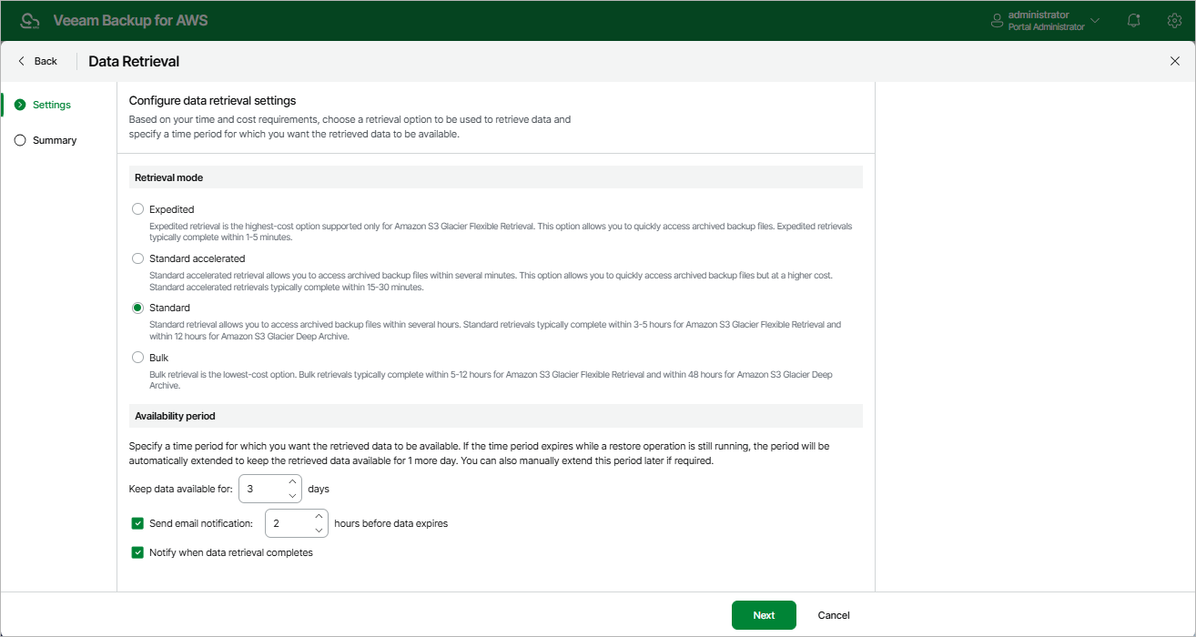 Retrieving EC2 Data From Archive