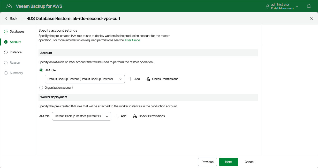 Restoring RDS Databases