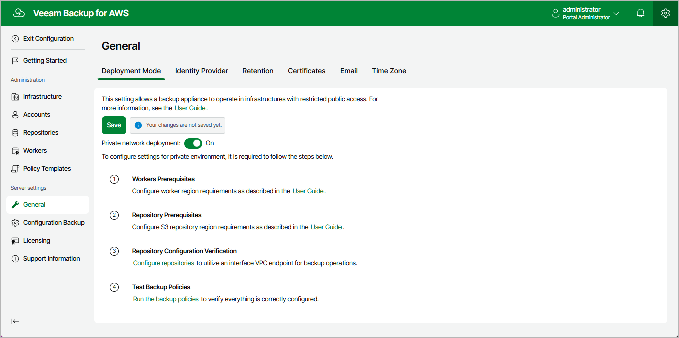 Enabling Private Network Deployment