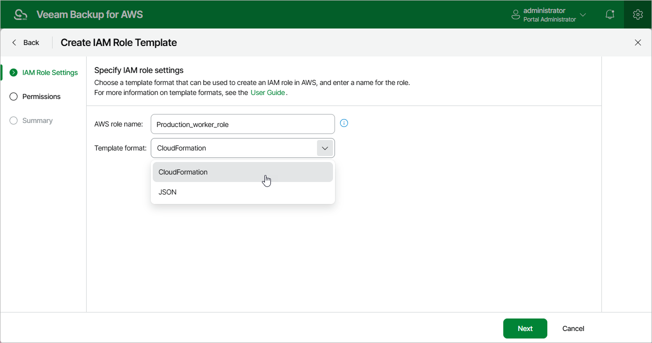 Creating IAM Role Template