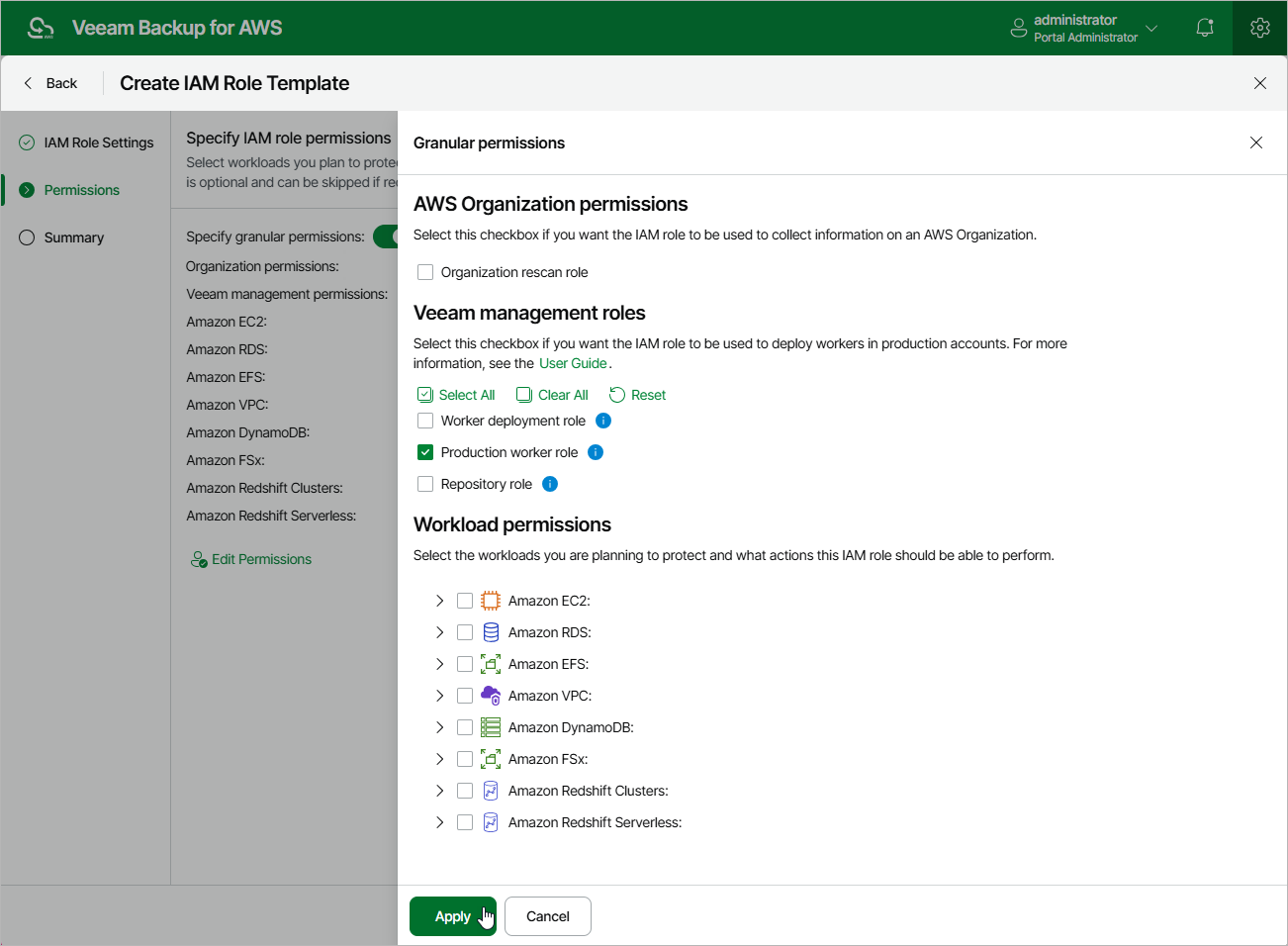 Creating IAM Role Template