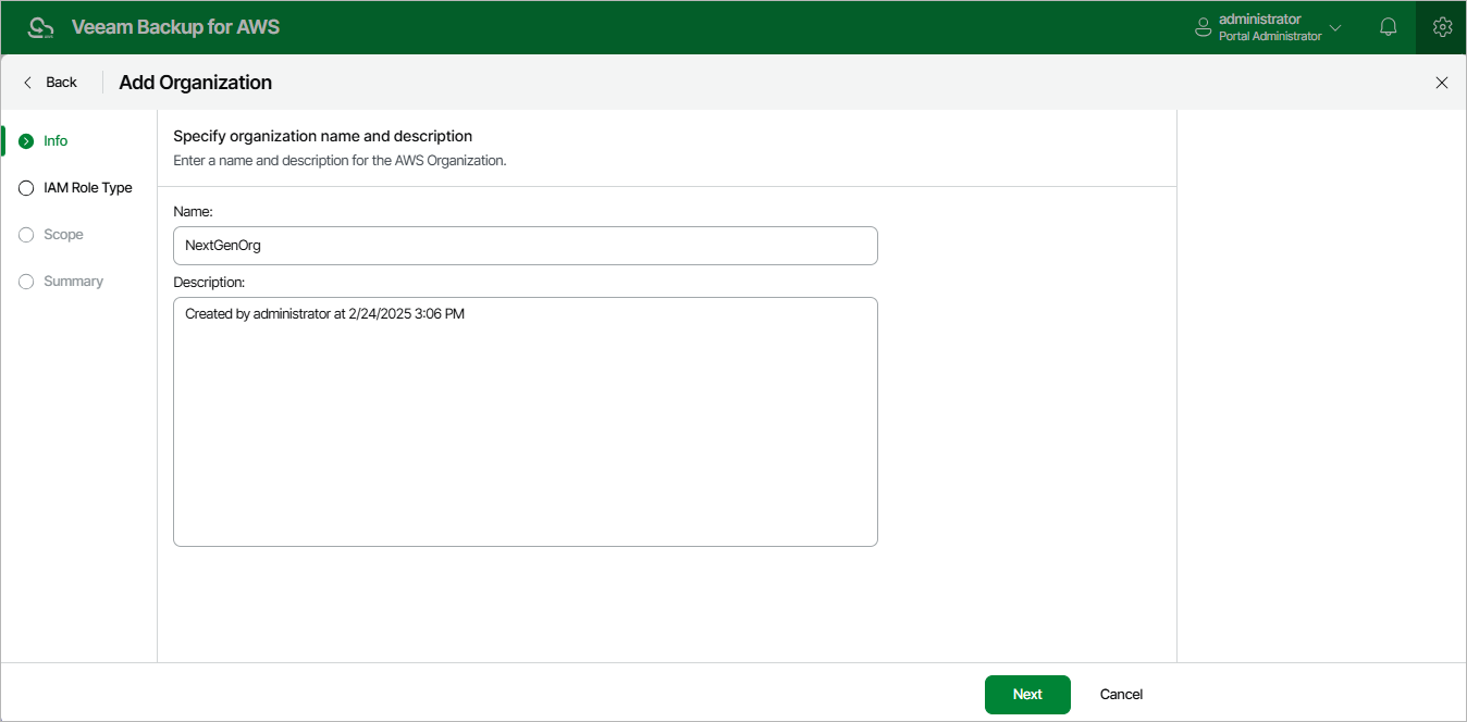 Adding AWS Organization