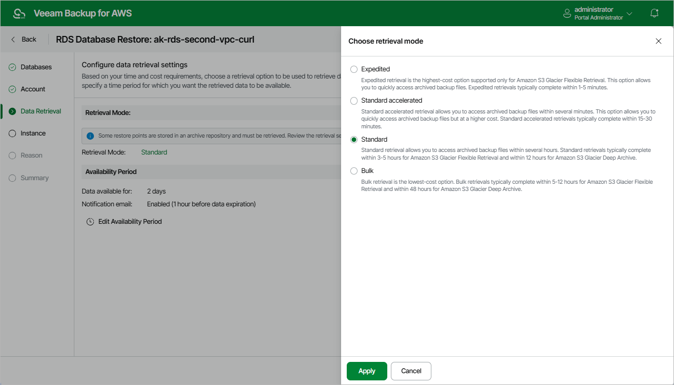 Restoring RDS Databases
