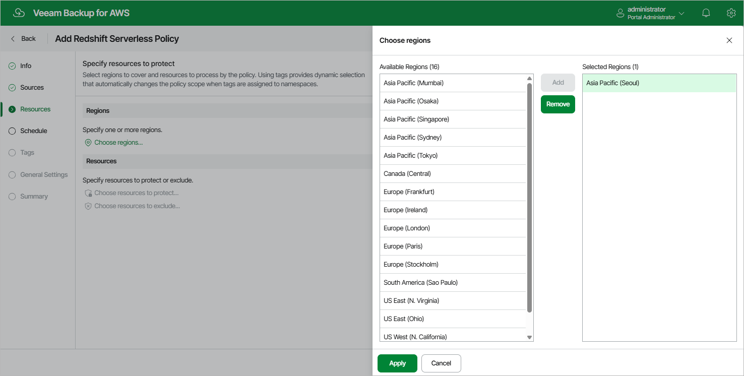 Creating Redshift Serverless Backup Policy