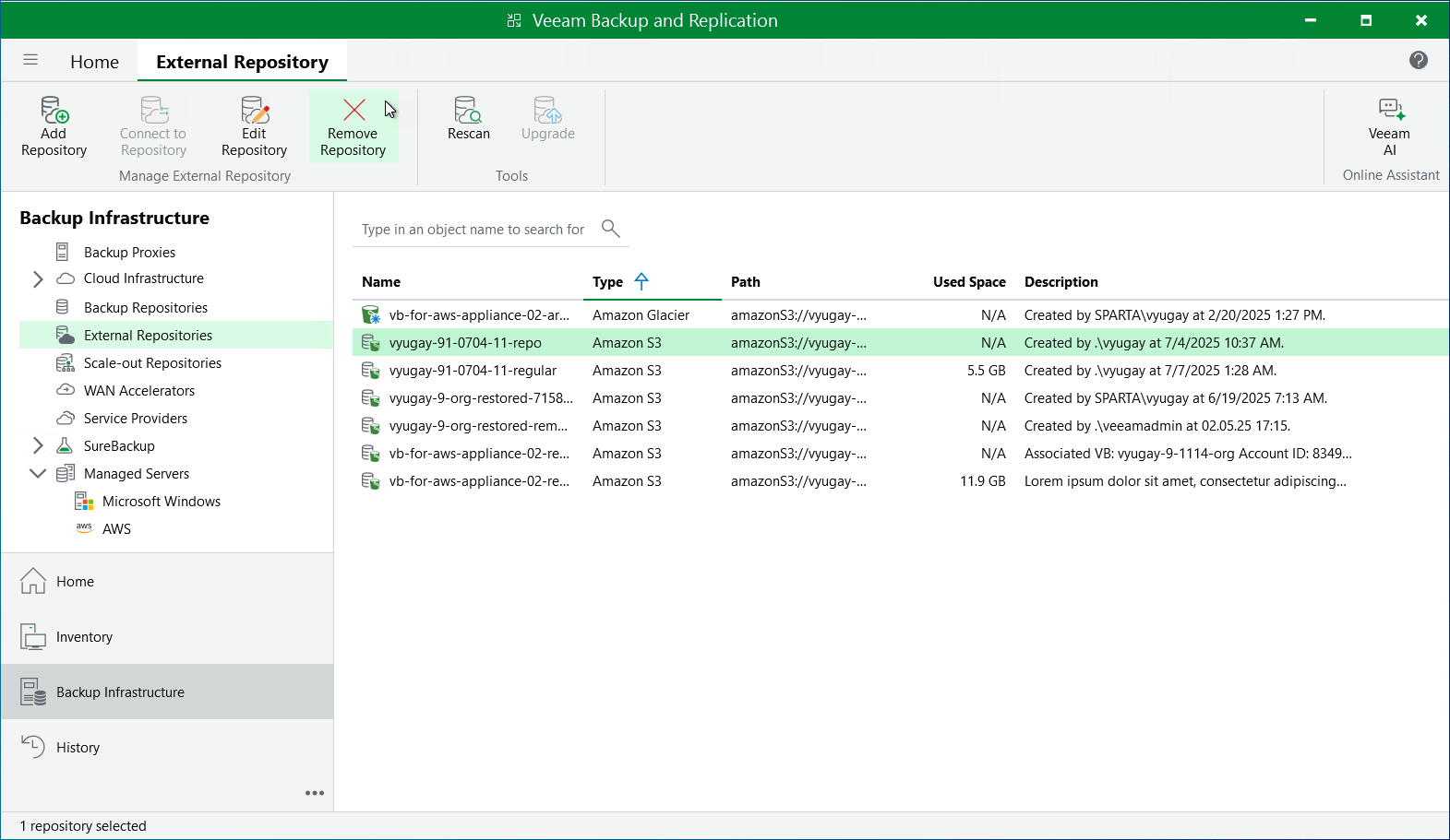 Removing Repository