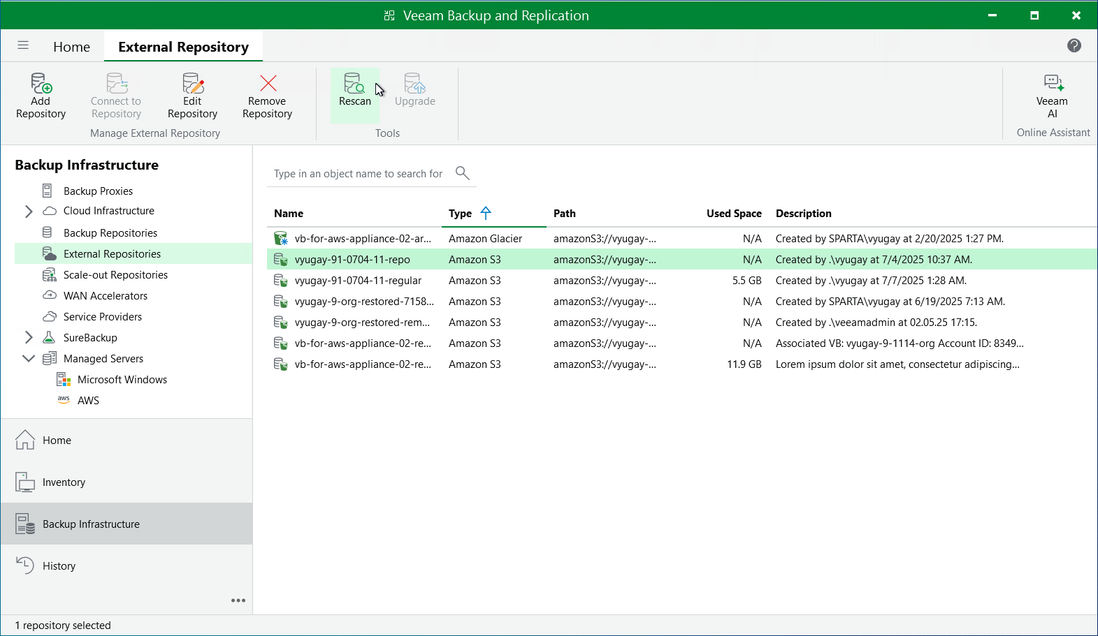 Rescan Repository