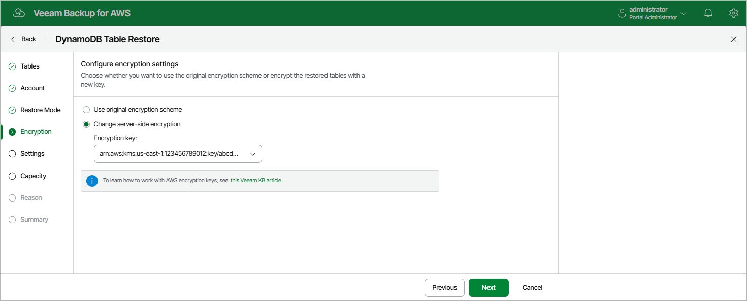 Restoring DynamoDB Tables