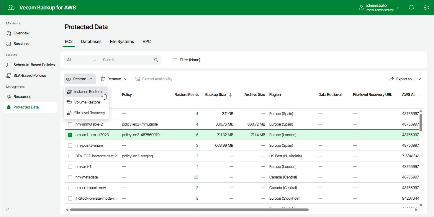 Restoring Entire EC2 Instance
