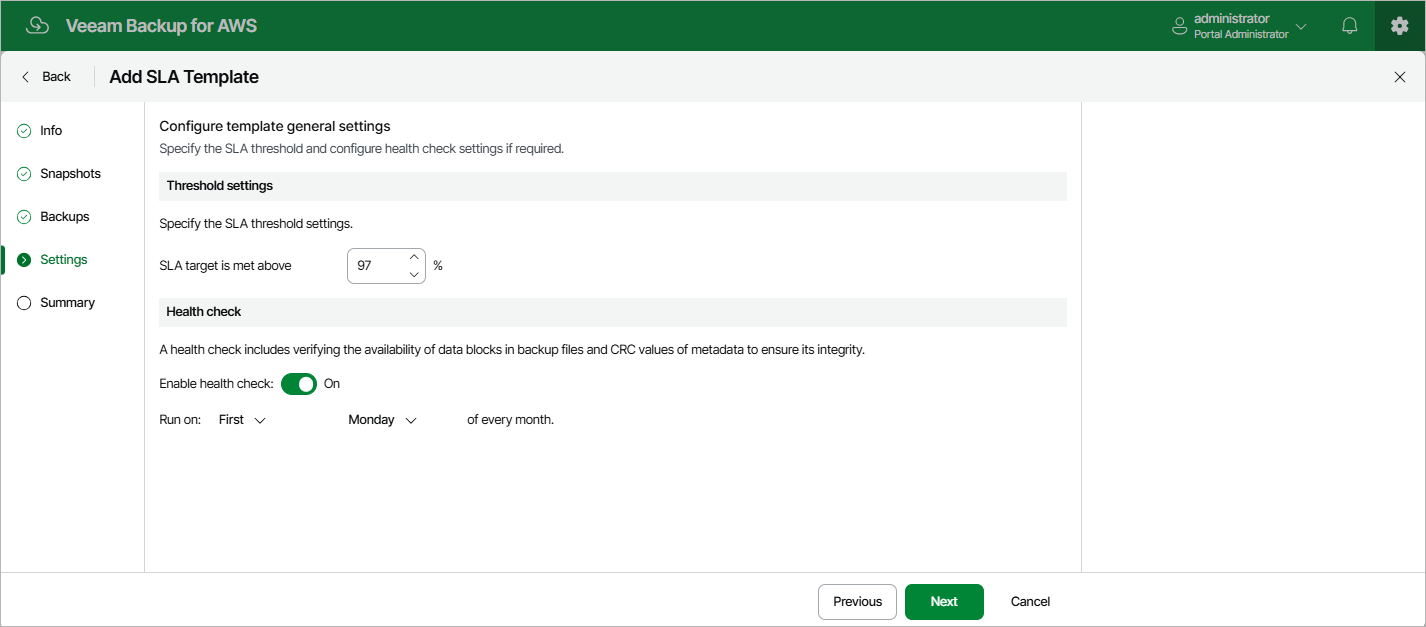Adding SLA Template