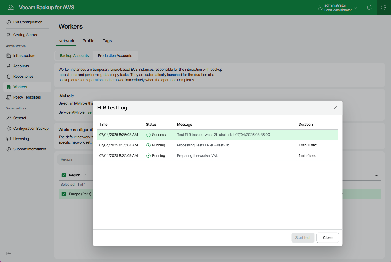 Testing Configurations for FLR