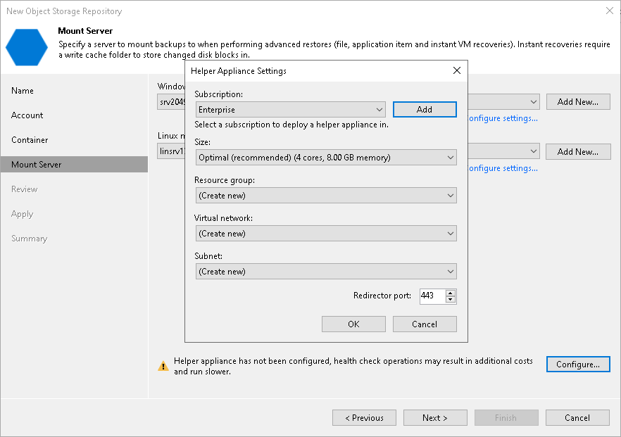 Step 5. Specify Mount Server Settings