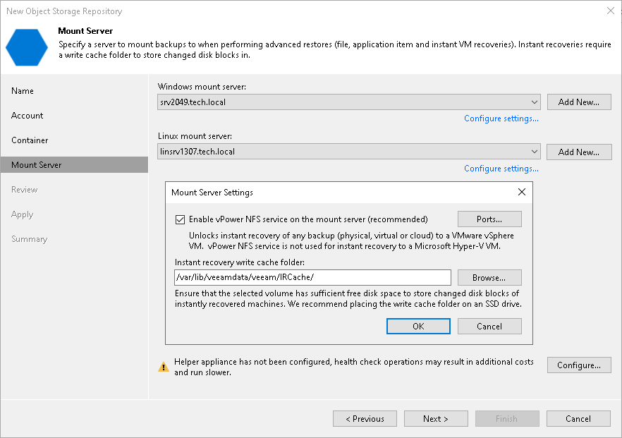 Step 5. Specify Mount Server Settings