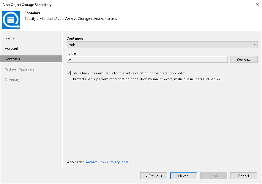 Step 4. Specify Object Storage Settings 