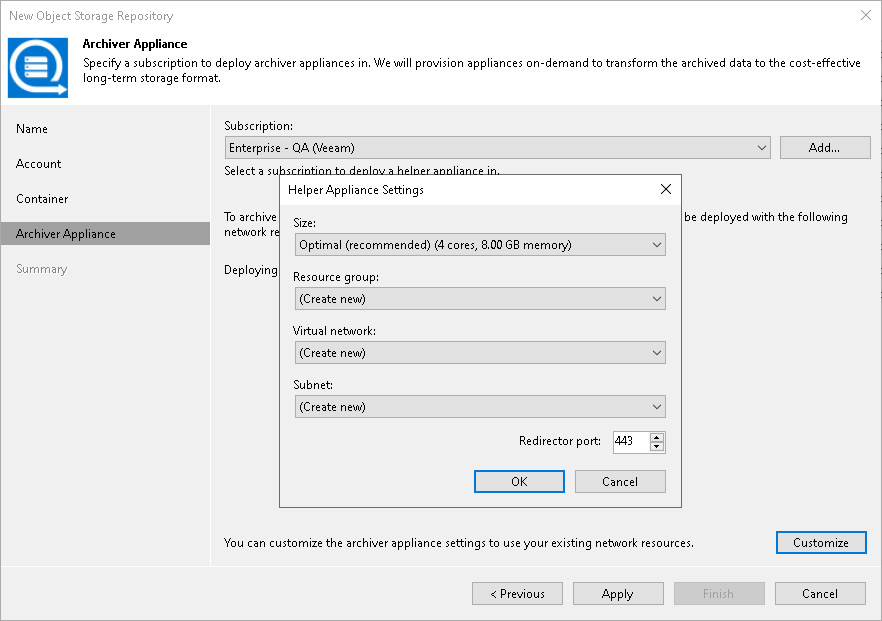 Step 6. Specify Archiver Appliance