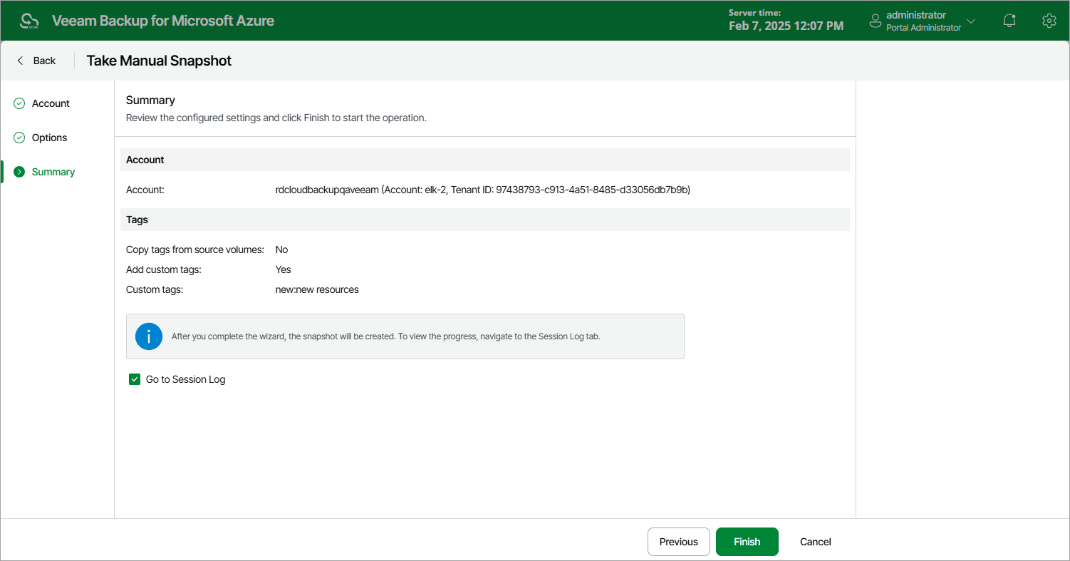 Creating Snapshot Manually