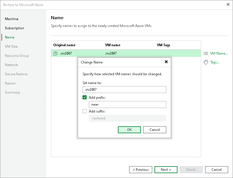 Step 4. Specify Names and Tags