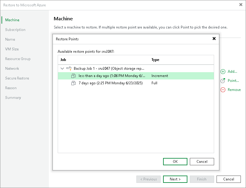 Step 2. Select Workloads and Restore Points