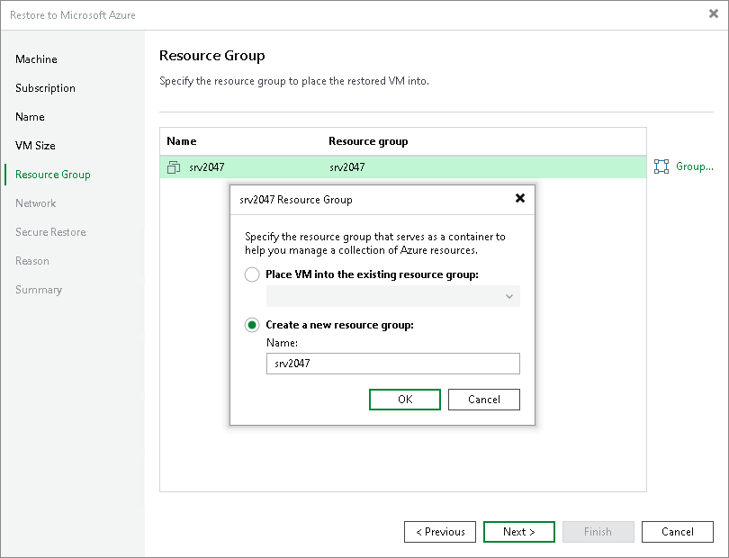 Step 6. Specify VM Name and Resource Group