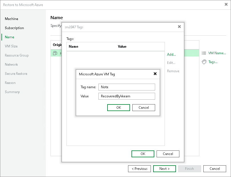 Step 4. Specify Names and Tags