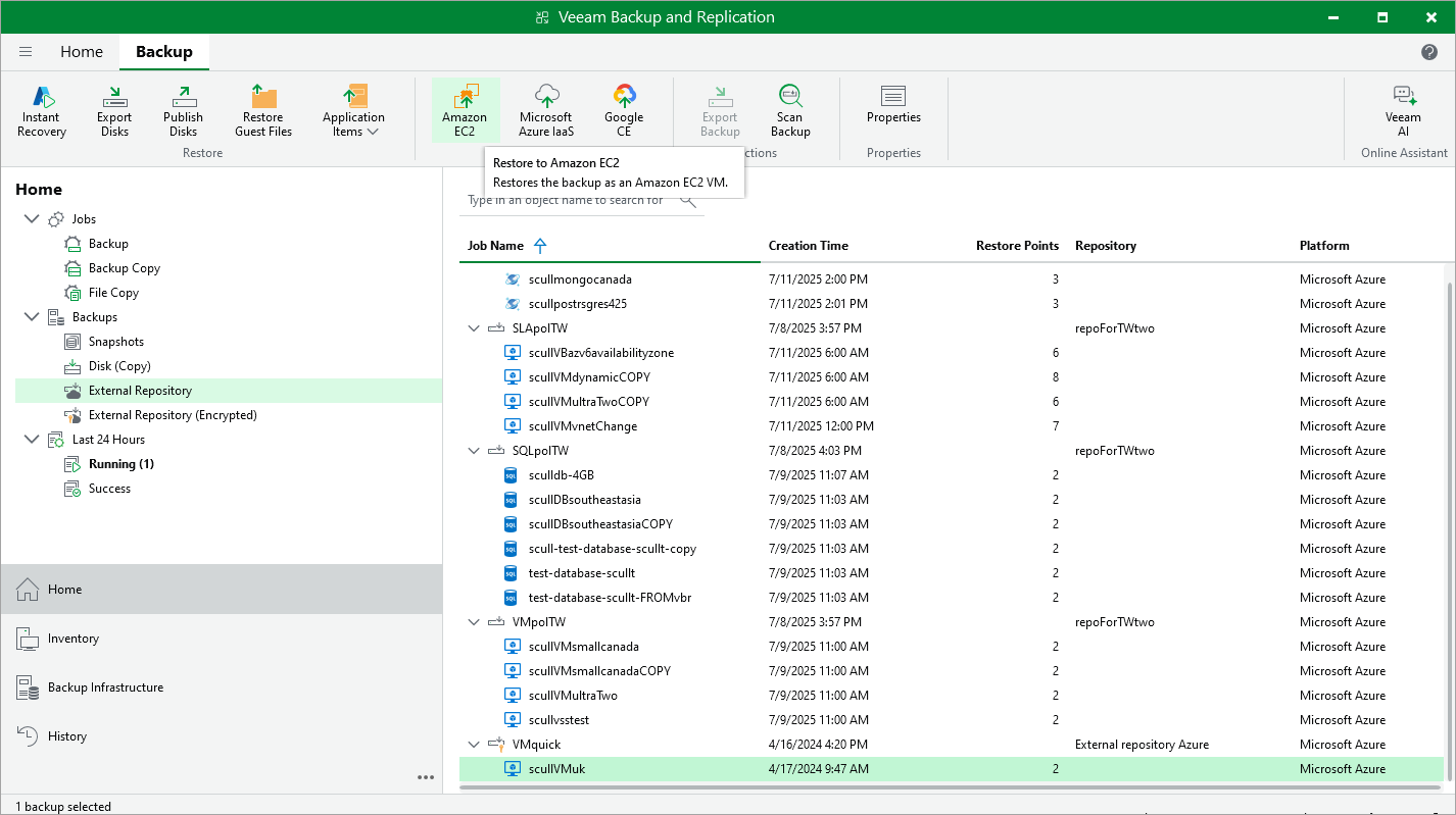 Restore to Azure