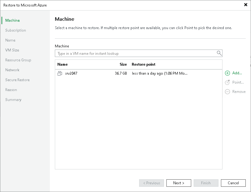 Step 2. Select Workloads and Restore Points