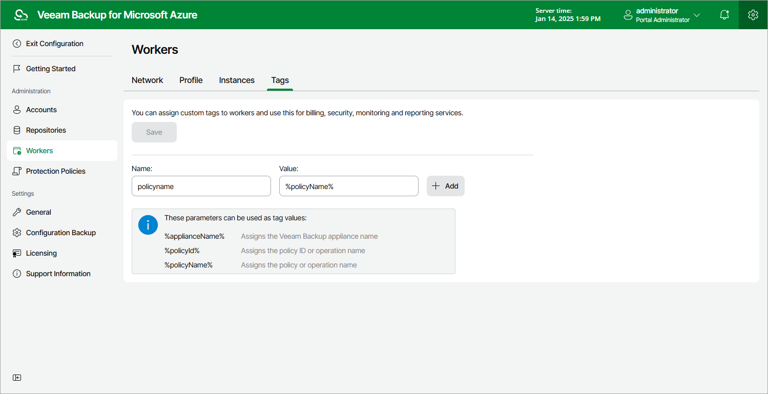 Adding Tags to Workers