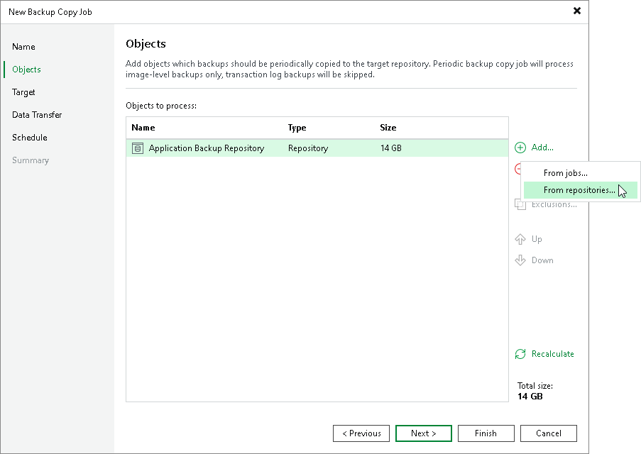 Creating Backup Copy Jobs for Application Backup Repositories