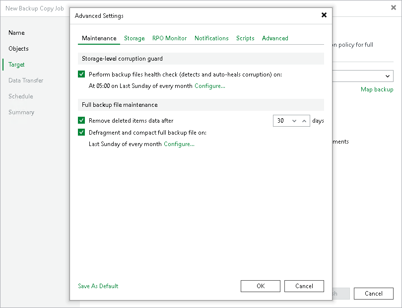 Maintenance Settings